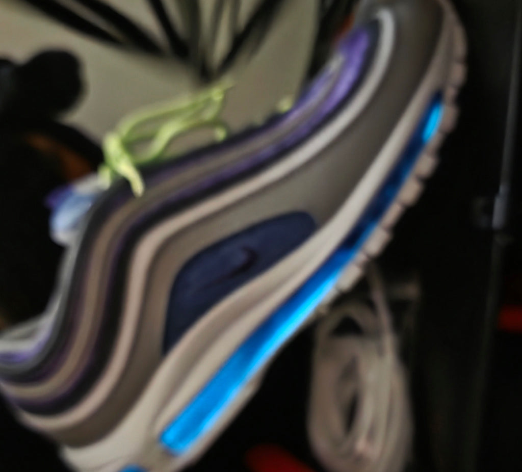Custom “Walk on Water – Aurora Glow Edition” — One‑Off Custom — Purple/Teal/Gray/White — Glow‑in‑the‑Dark Liquid‑Infused Air Units — US 11