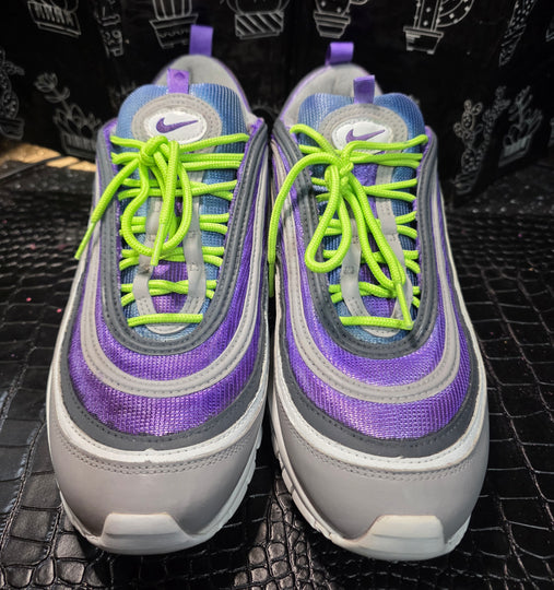 Custom “Walk on Water – Aurora Glow Edition” — One‑Off Custom — Purple/Teal/Gray/White — Glow‑in‑the‑Dark Liquid‑Infused Air Units — US 11
