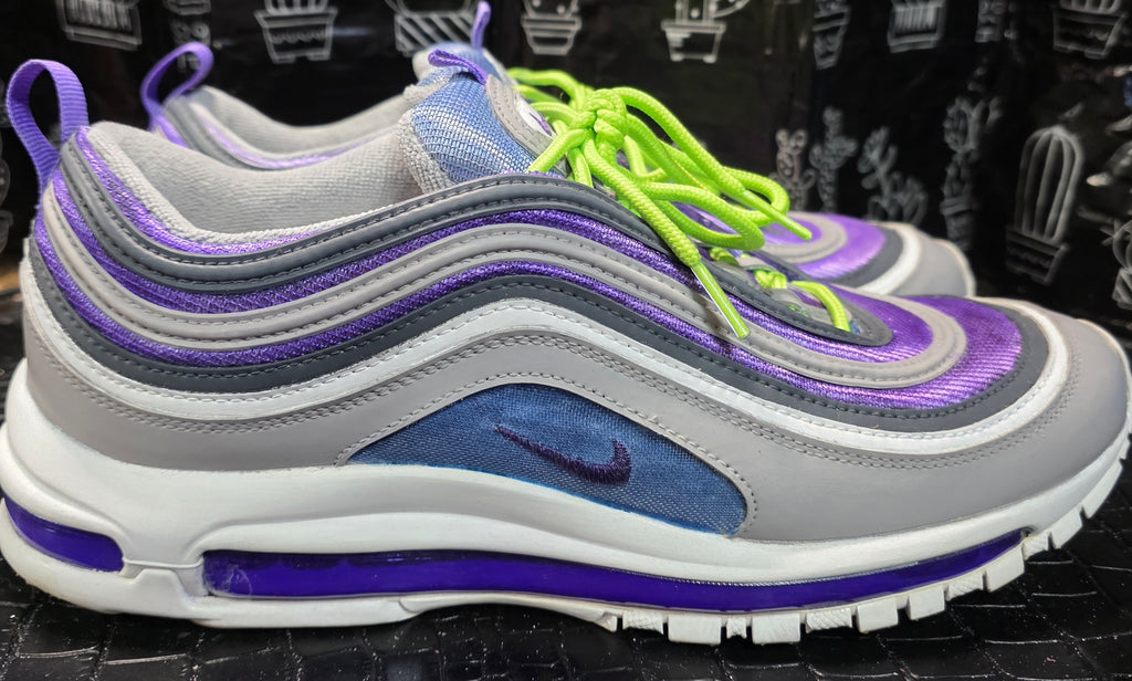 Custom “Walk on Water – Aurora Glow Edition” — One‑Off Custom — Purple/Teal/Gray/White — Glow‑in‑the‑Dark Liquid‑Infused Air Units — US 11