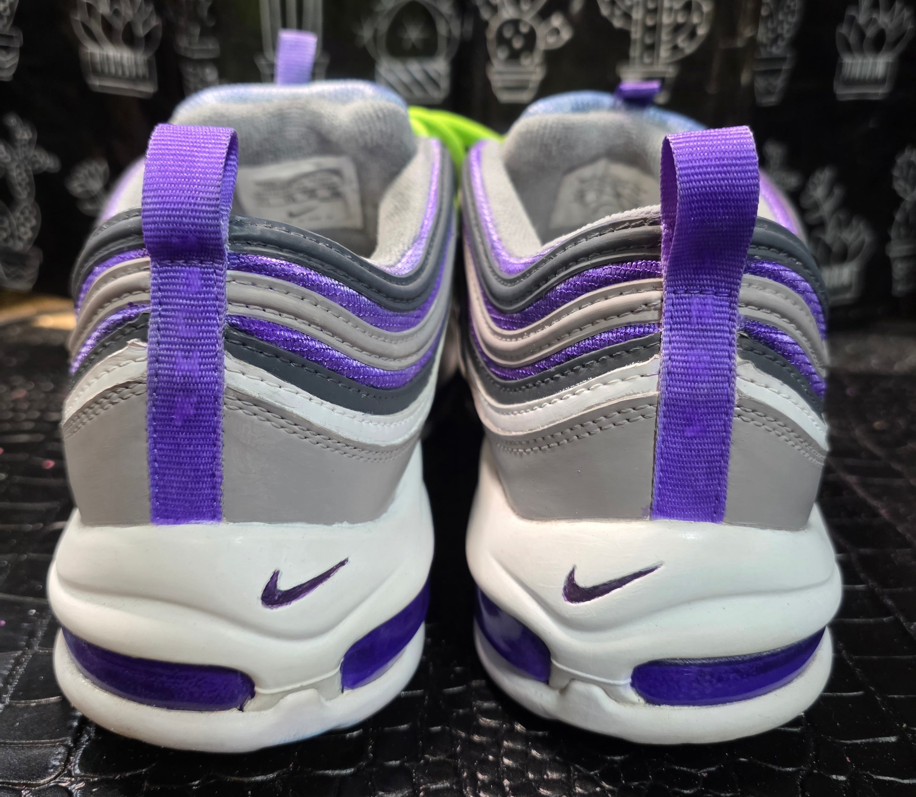 Custom “Walk on Water – Aurora Glow Edition” — One‑Off Custom — Purple/Teal/Gray/White — Glow‑in‑the‑Dark Liquid‑Infused Air Units — US 11