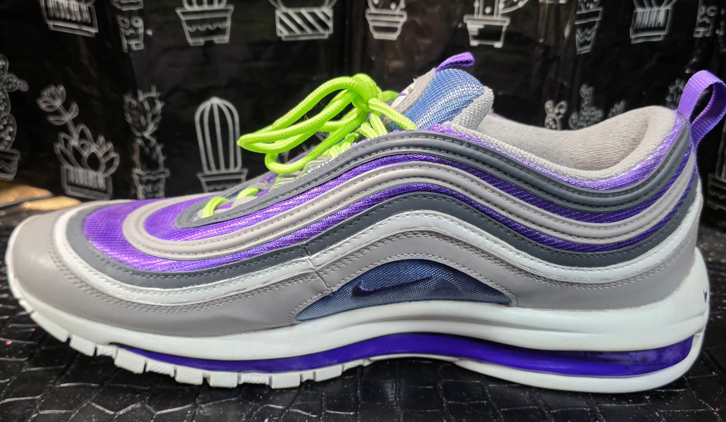 Custom “Walk on Water – Aurora Glow Edition” — One‑Off Custom — Purple/Teal/Gray/White — Glow‑in‑the‑Dark Liquid‑Infused Air Units — US 11