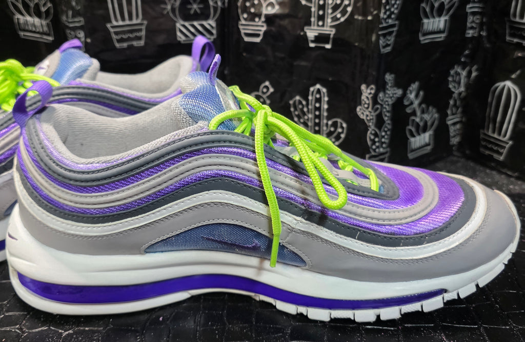 Custom “Walk on Water – Aurora Glow Edition” — One‑Off Custom — Purple/Teal/Gray/White — Glow‑in‑the‑Dark Liquid‑Infused Air Units — US 11