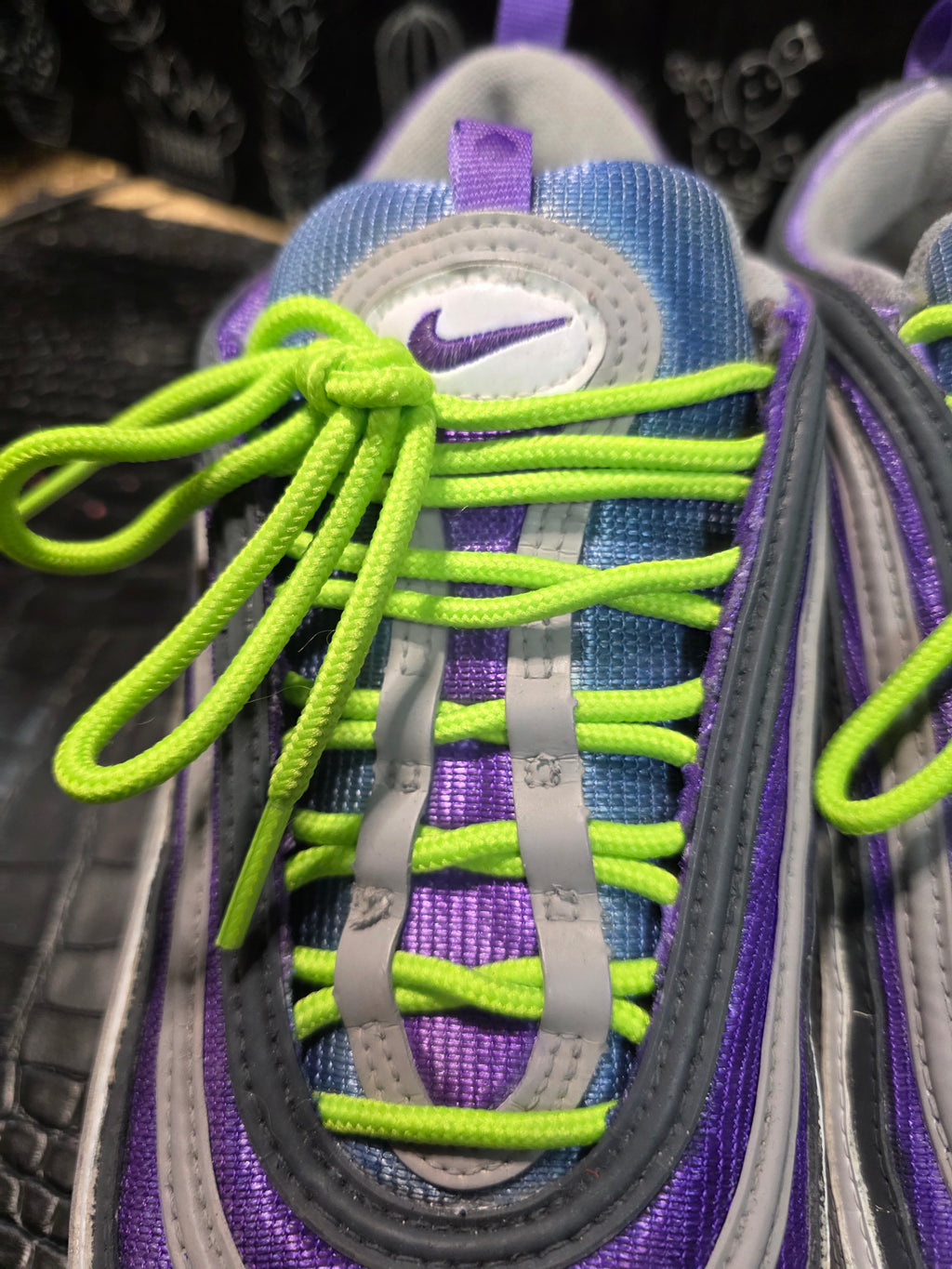 Custom “Walk on Water – Aurora Glow Edition” — One‑Off Custom — Purple/Teal/Gray/White — Glow‑in‑the‑Dark Liquid‑Infused Air Units — US 11