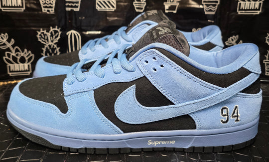 Nike SB Dunk Low “Supreme Carolina Blue/Black Suede” — Design Inspired — US 11