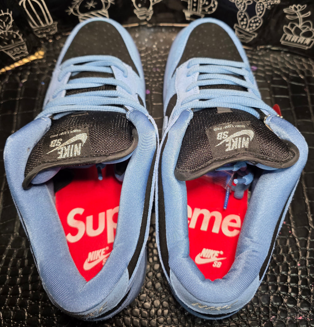 Nike SB Dunk Low “Supreme Carolina Blue/Black Suede” — Design Inspired — US 11