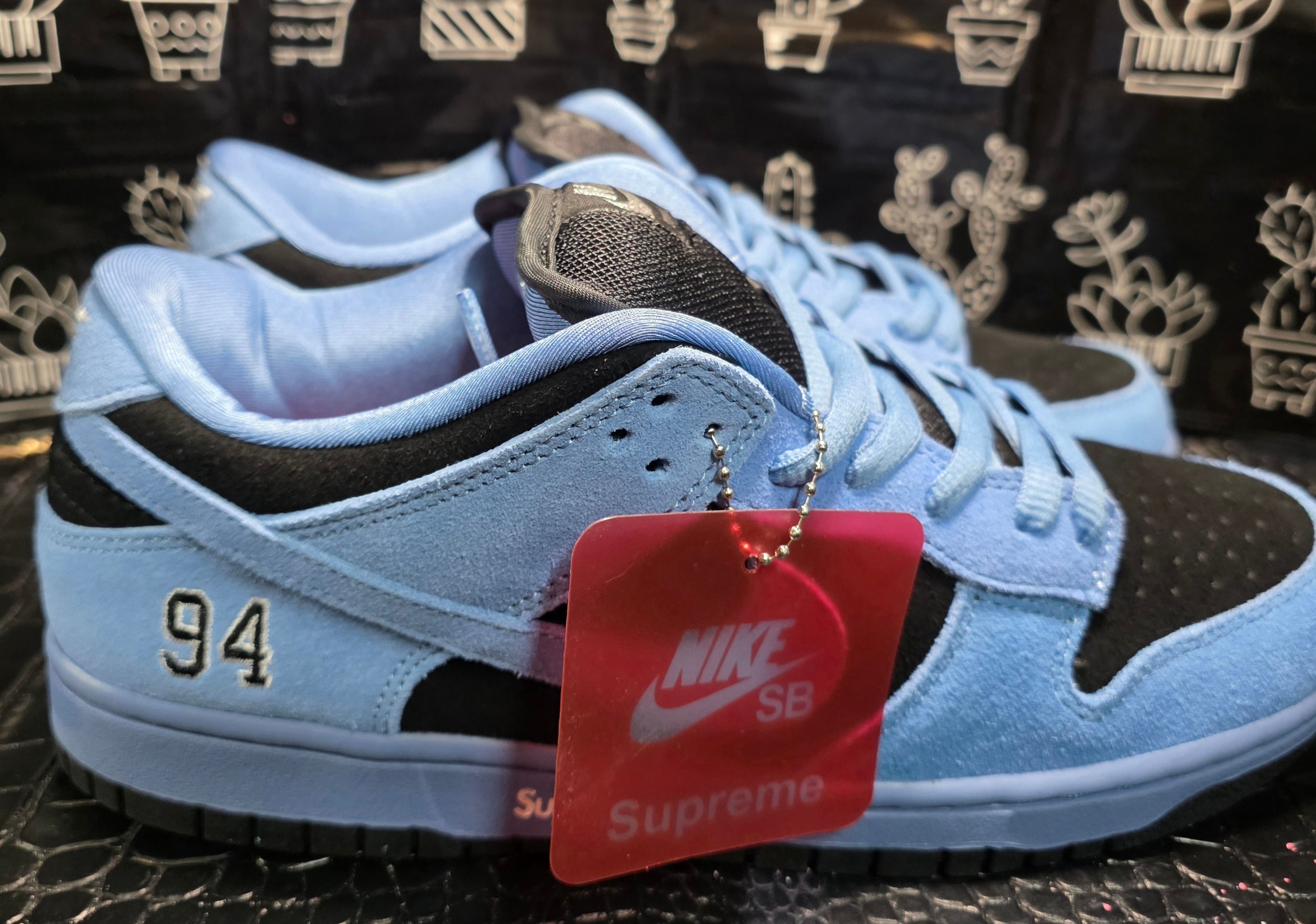 Nike SB Dunk Low “Supreme Carolina Blue/Black Suede” — Design Inspired — US 11