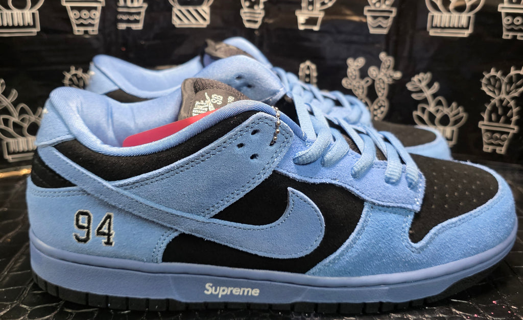 Nike SB Dunk Low “Supreme Carolina Blue/Black Suede” — Design Inspired — US 11