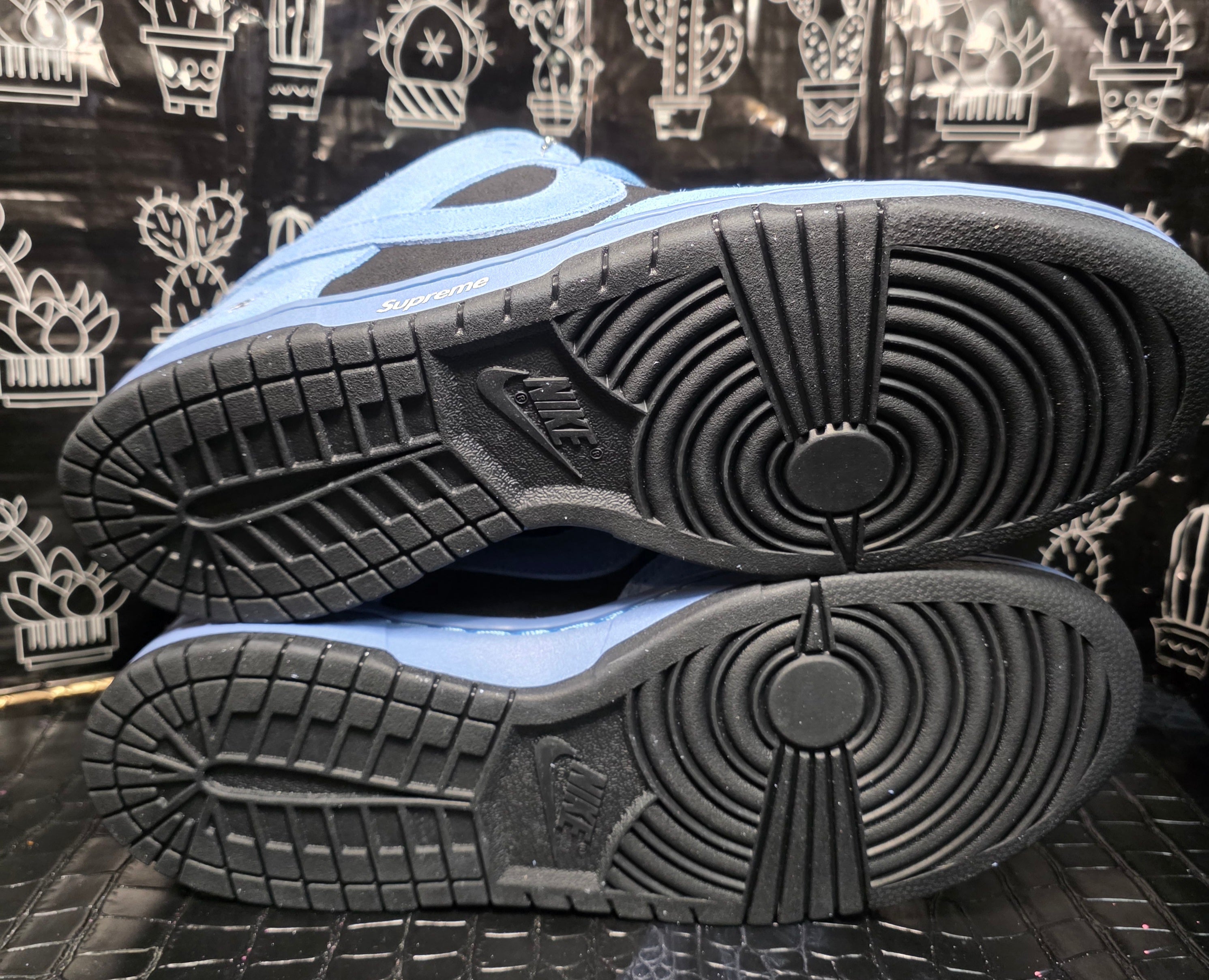 Nike SB Dunk Low “Supreme Carolina Blue/Black Suede” — Design Inspired — US 11