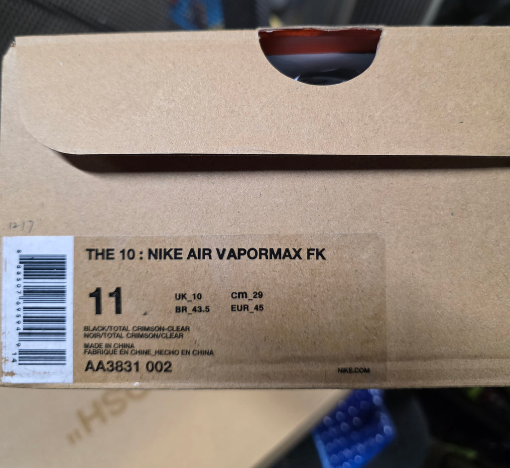 Off‑White x Nike Air VaporMax Plus — Black w/ Clear Air Units — 1:1 Spec — US 11