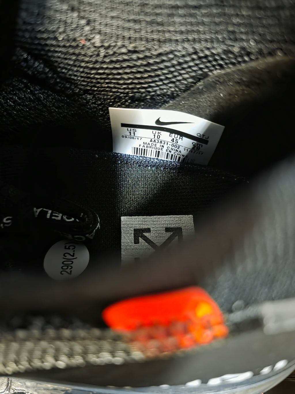 Off‑White x Nike Air VaporMax Plus — Black w/ Clear Air Units — 1:1 Spec — US 11