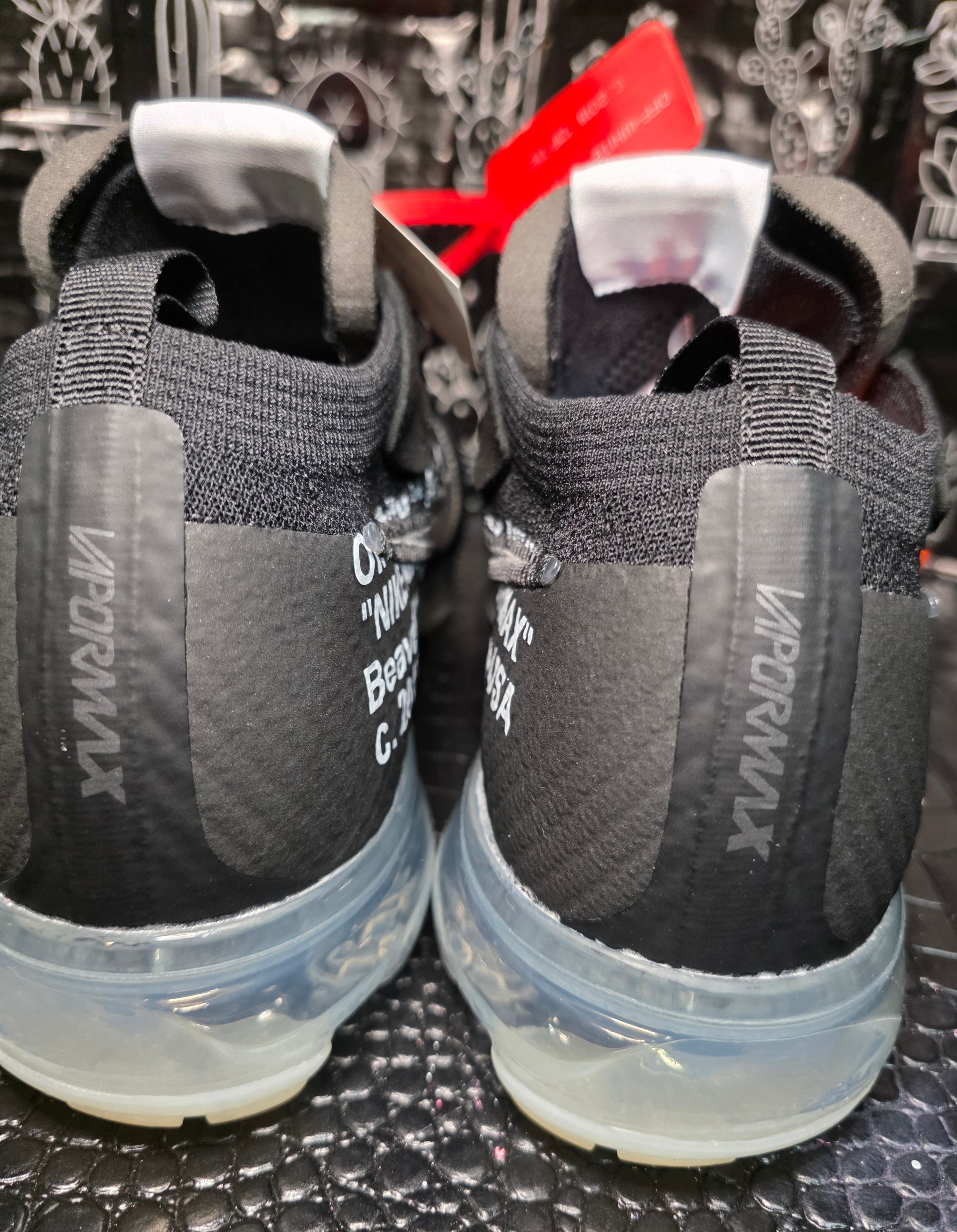 Off‑White x Nike Air VaporMax Plus — Black w/ Clear Air Units — 1:1 Spec — US 11