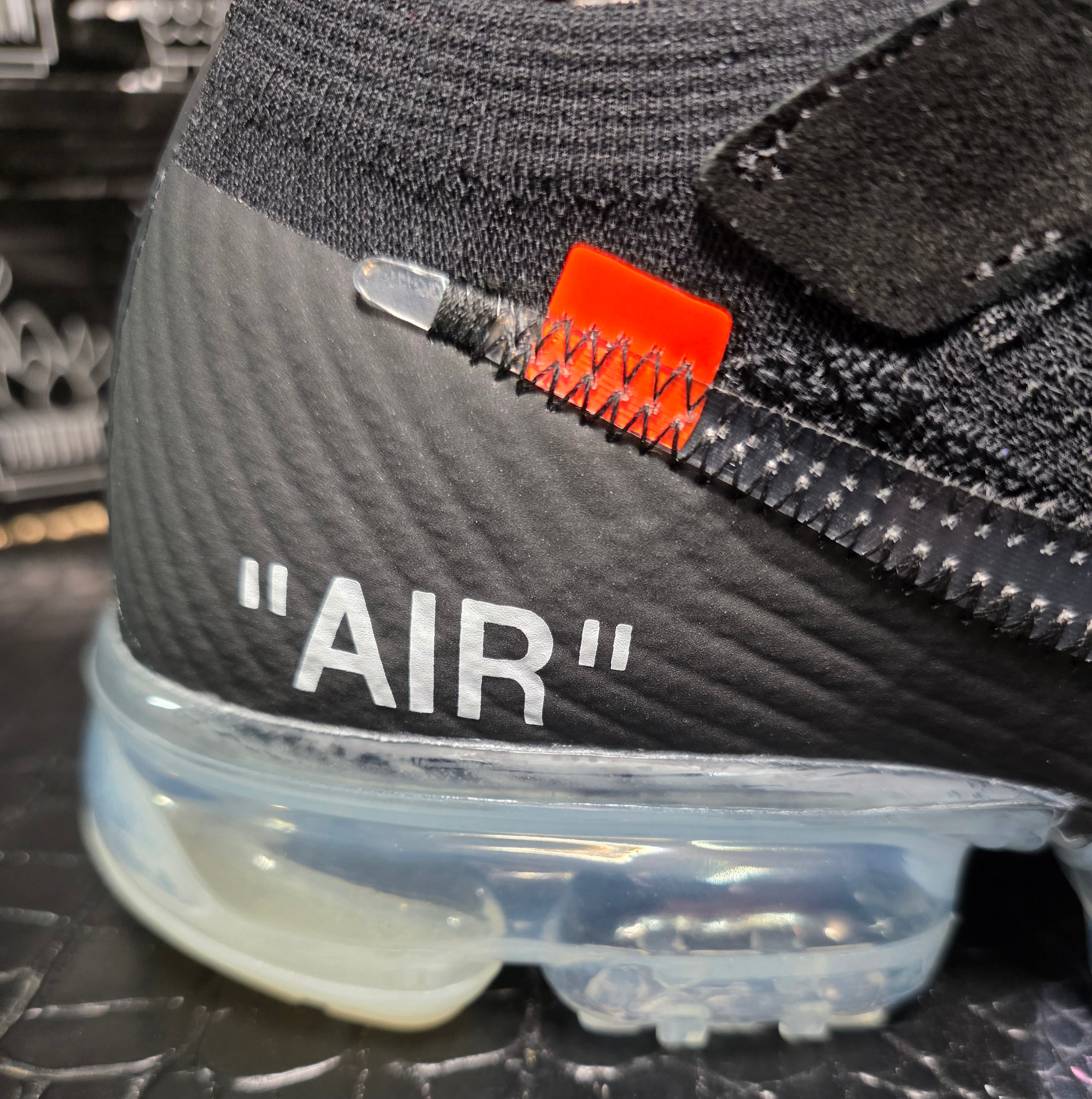 Off‑White x Nike Air VaporMax Plus — Black w/ Clear Air Units — 1:1 Spec — US 11