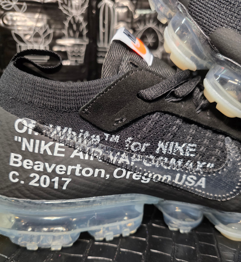 Off‑White x Nike Air VaporMax Plus — Black w/ Clear Air Units — 1:1 Spec — US 11
