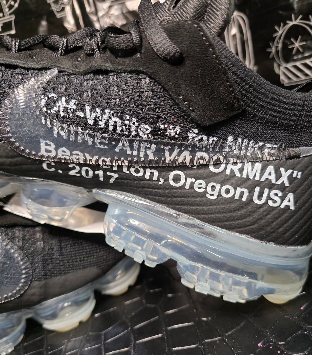 Off‑White x Nike Air VaporMax Plus — Black w/ Clear Air Units — 1:1 Spec — US 11