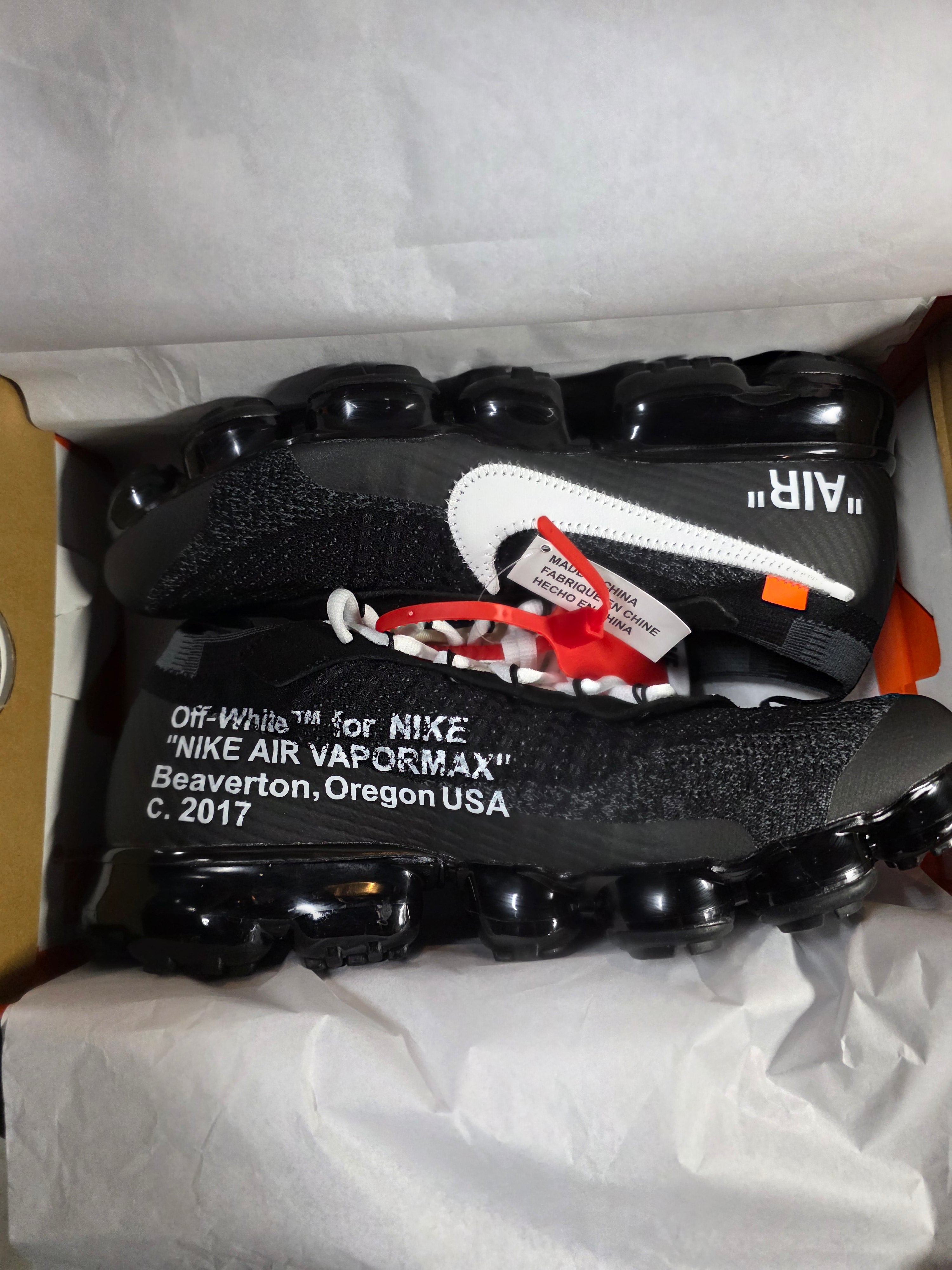 Off‑White x Nike Air VaporMax Plus — Black/Black — 1:1 Spec — US 11