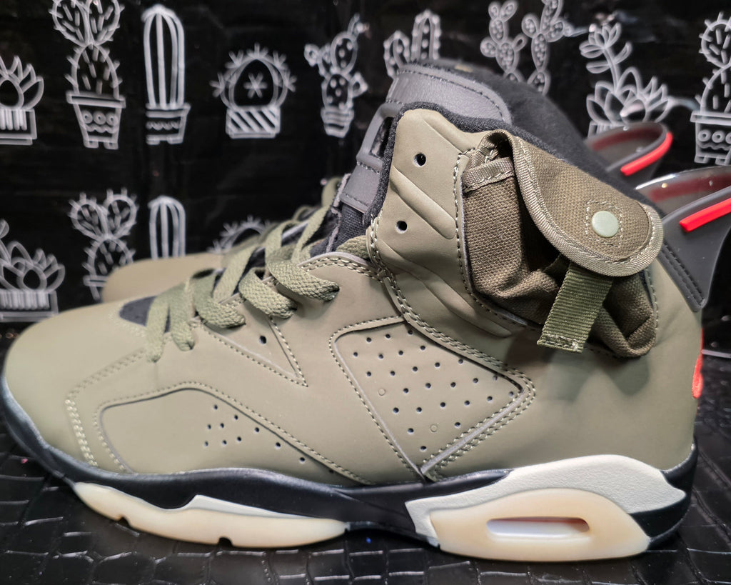 Jordan 6 Design Inspired (Travis Scott - "Cactus Jack-Olives") — US 11