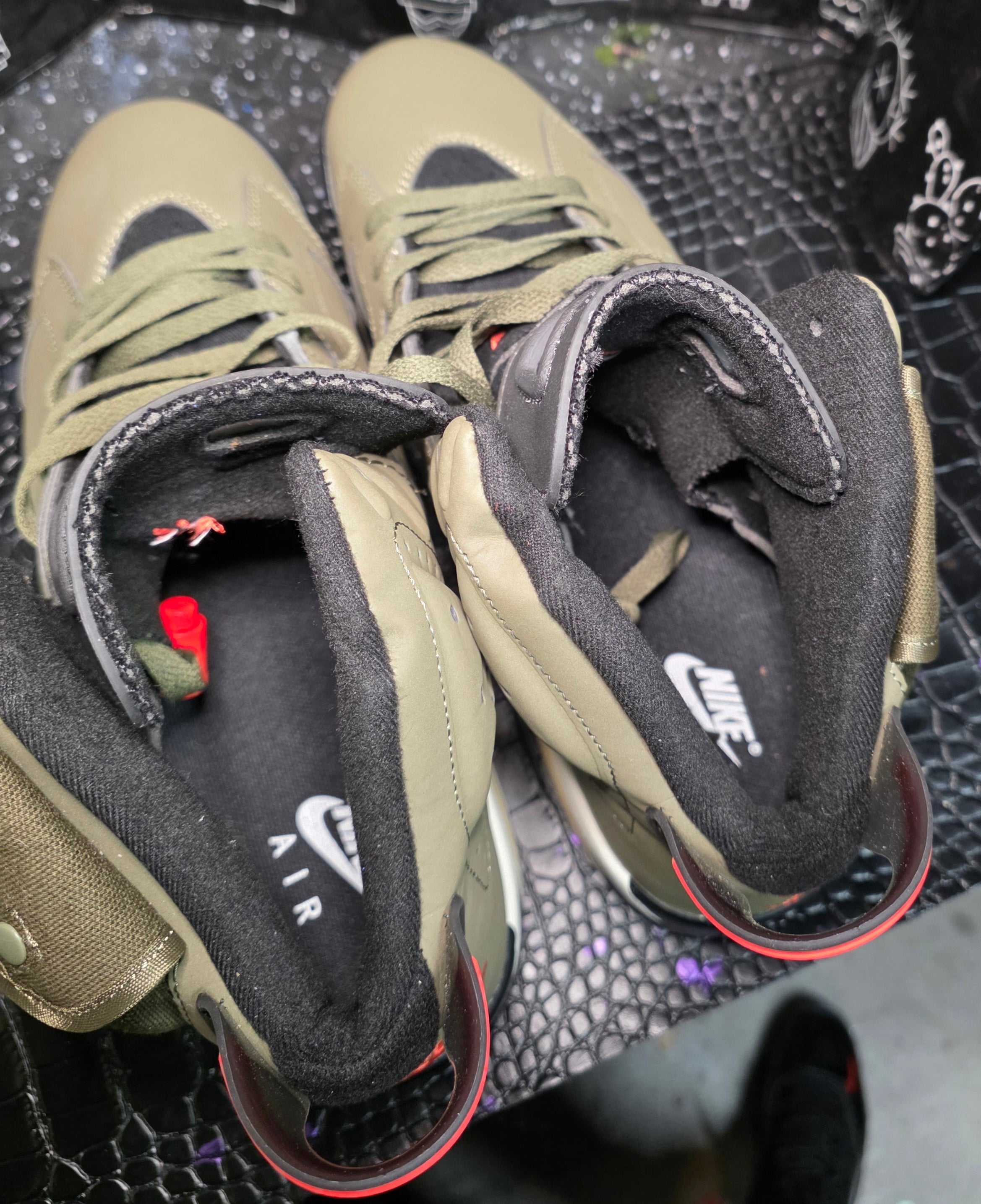 Jordan 6 Design Inspired (Travis Scott - "Cactus Jack-Olives") — US 11