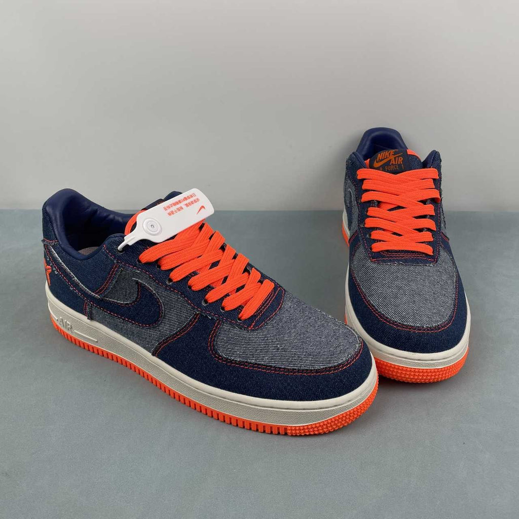 Air Force 1 – Design-Inspired "Kobe - Denims" Navy/Orange Custom Tribute Build AF1-027