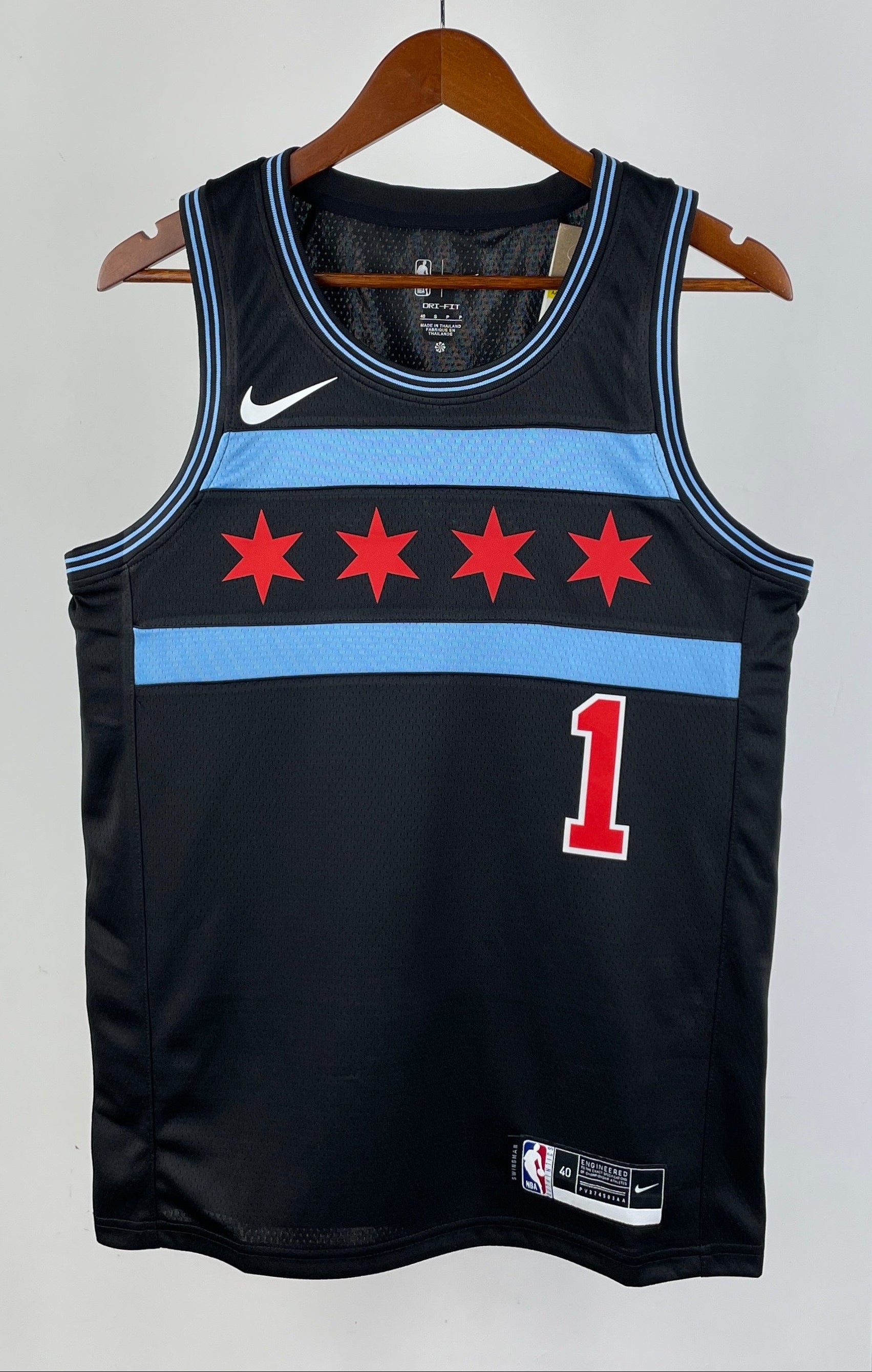 Chicago Bulls — Derrick Rose #1 City Edition Jersey (Black/Blue)