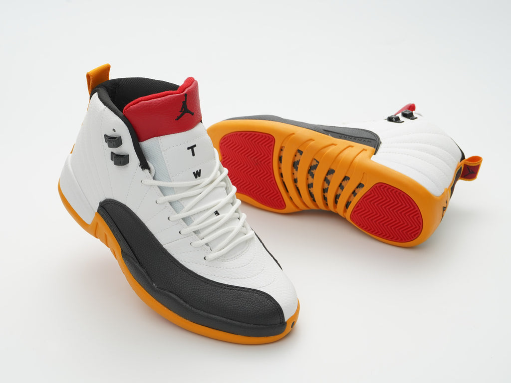Jordan 12 Design-Inspired - "25 Years in China" "White & Orange" Custom Tribute - AJ12-25YRSCHNA-1230