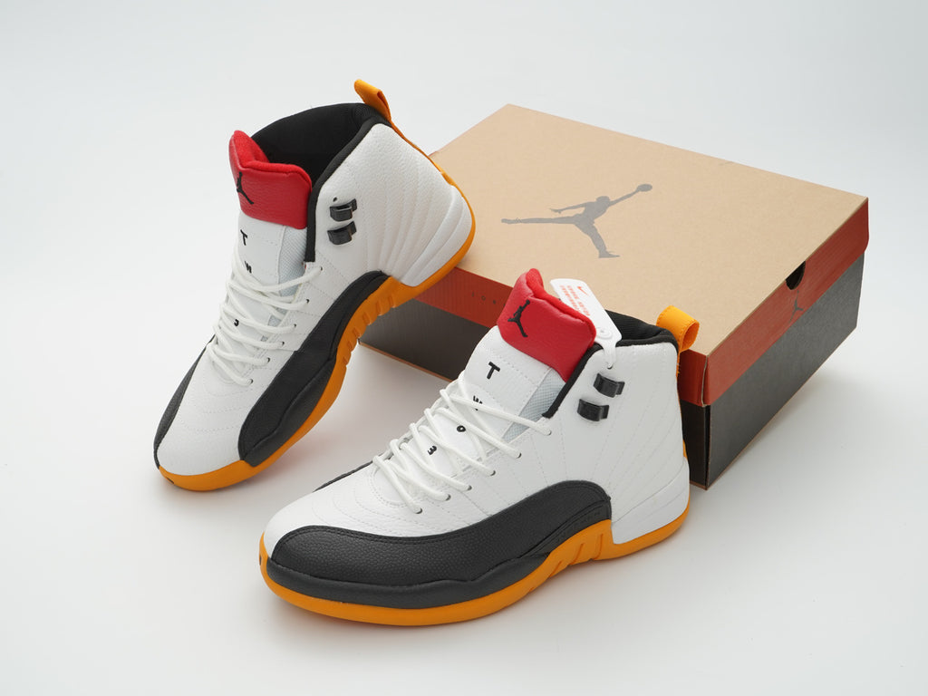 Jordan 12 Design-Inspired - "25 Years in China" "White & Orange" Custom Tribute - AJ12-25YRSCHNA-1230