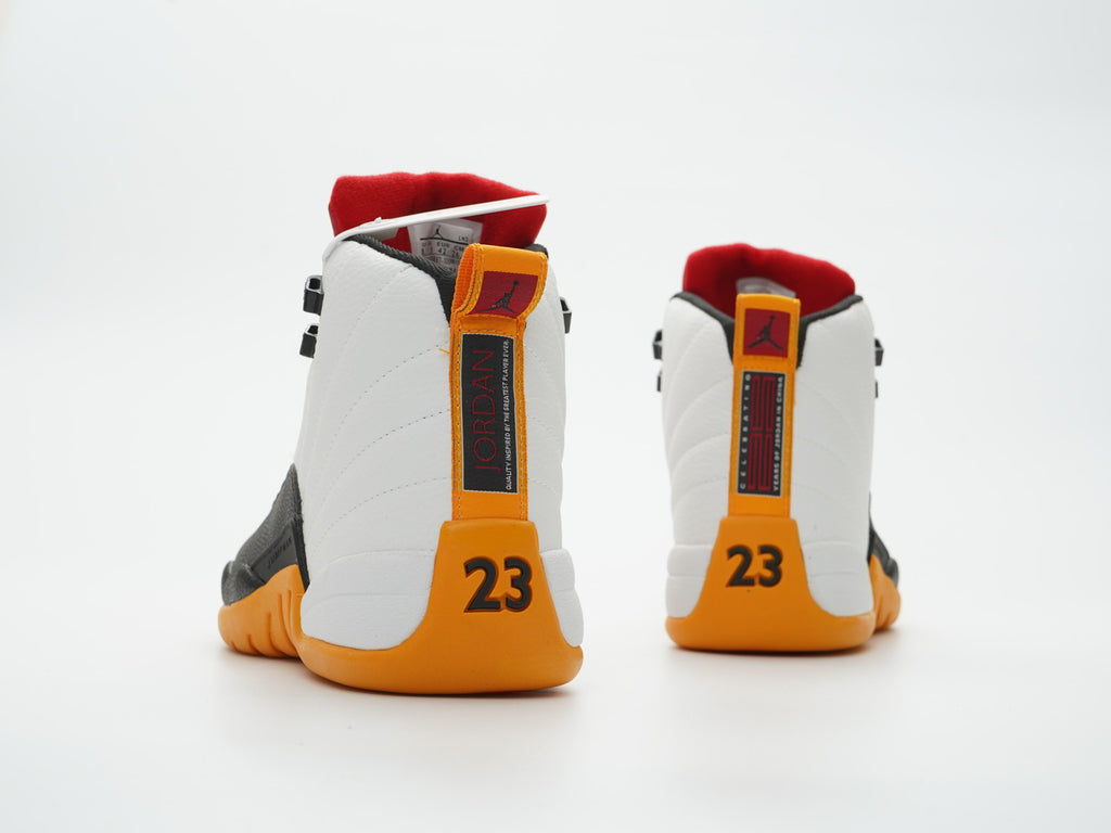 Jordan 12 Design-Inspired - "25 Years in China" "White & Orange" Custom Tribute - AJ12-25YRSCHNA-1230