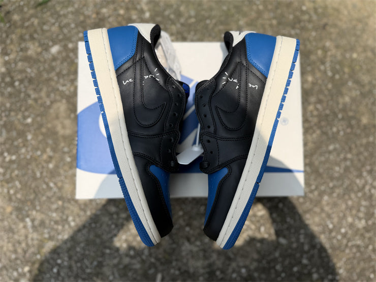 Air Jordan 1 Low OG – Design-Inspired "Travis Scott x Fragment Black Royal" Custom Tribute Build AJ1L-FRAGTS-001