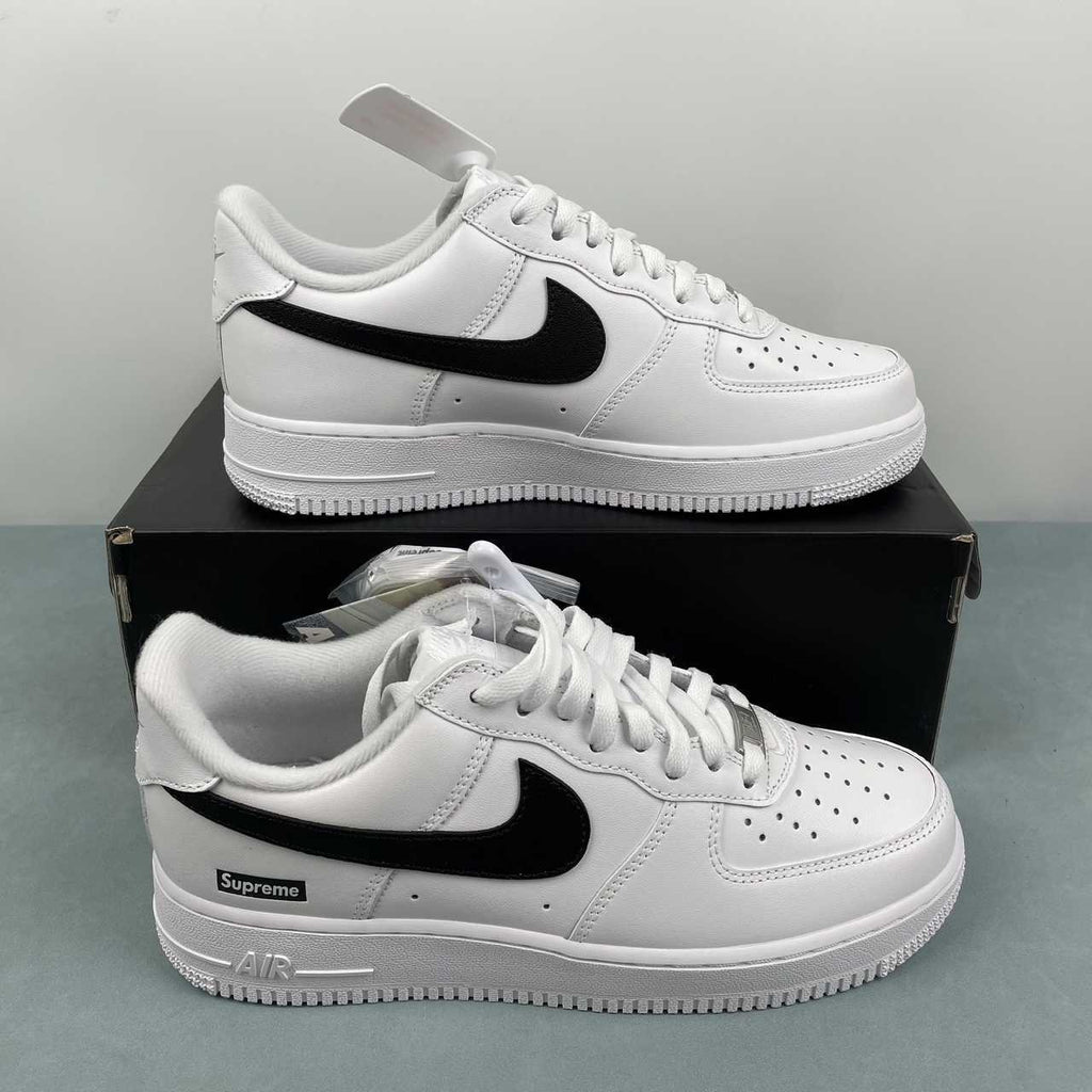 Air Force 1 – Design-Inspired "Supreme x AF1" White/Black Custom Tribute Build AF1-026