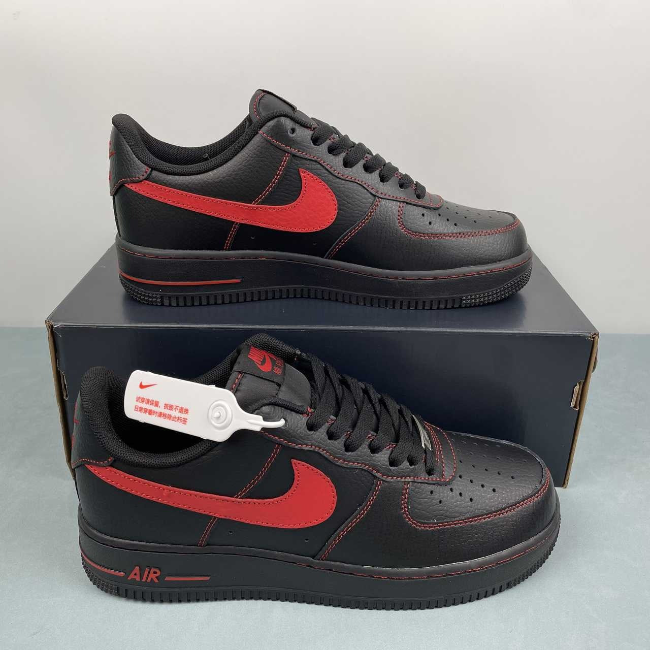 Air Force 1 – Design-Inspired "Red Stitched"  Custom Tribute Build AF1-036