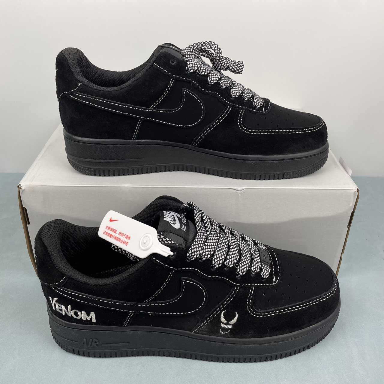 Air Force 1 – Design-Inspired "Venoms" Black Suede Fantasy Build AF1-034