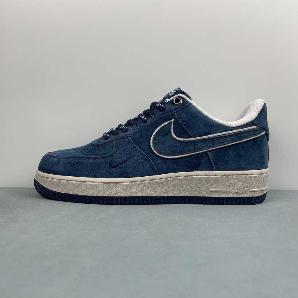 Air Force 1 – Design-Inspired "Navy Suede" Navy/Cream Custom Tribute Build AF1-031