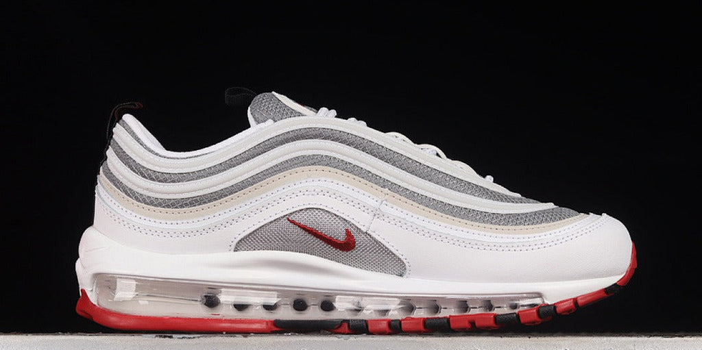 Nike Air Max 97 - Design-Inspired "White/Grey/Red" Custom Tribute AM97-WHTGRYRED-041