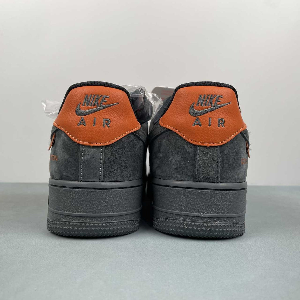 Air Force 1 – Design-Inspired "LV-Collab" Charcoal/Orange Fantasy Build AF1-032
