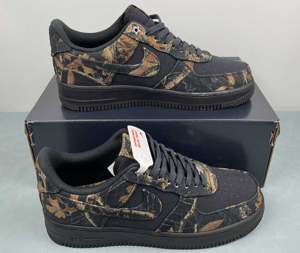 Air Force 1 - Design-Inspired "RealTree" Black - Camo Canvas Custom Tribute Build AF1-039