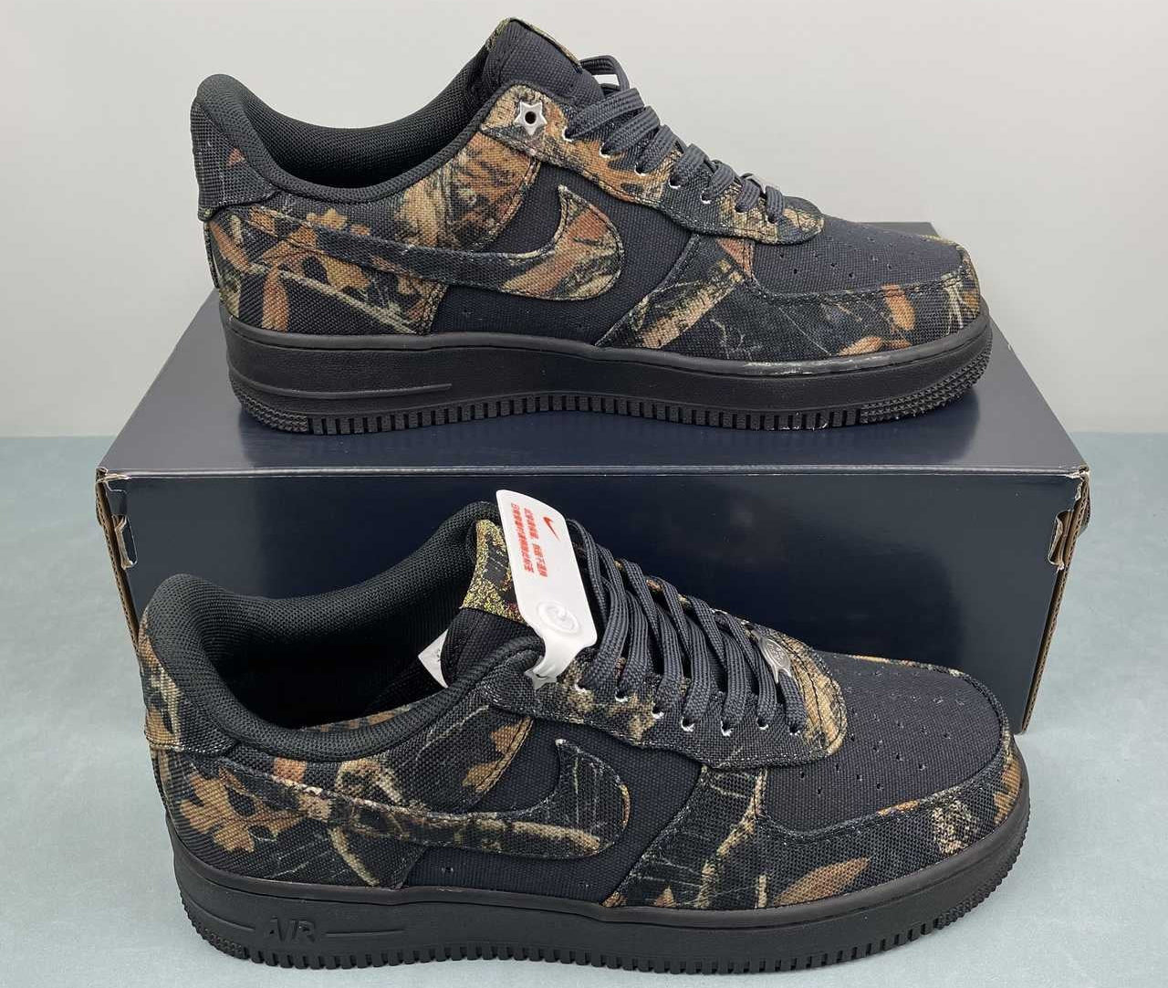 Air Force 1 - Design-Inspired "RealTree" Black - Camo Canvas Custom Tribute Build AF1-039