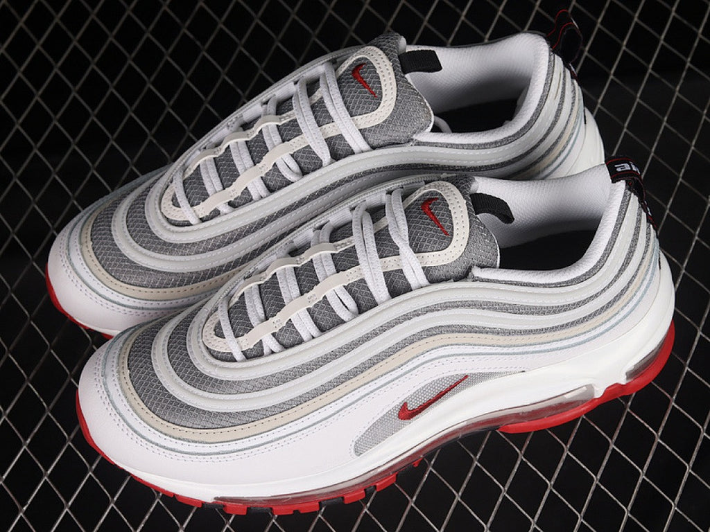 Nike Air Max 97 - Design-Inspired "White/Grey/Red" Custom Tribute AM97-WHTGRYRED-041