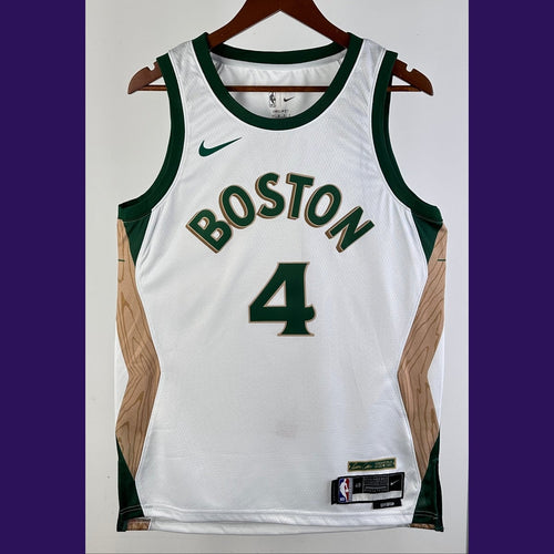 Boston Celtics — Jrue Holiday 4 City Edition Jersey (White/Green/Wood) - Sole Revival and Redemption LLC