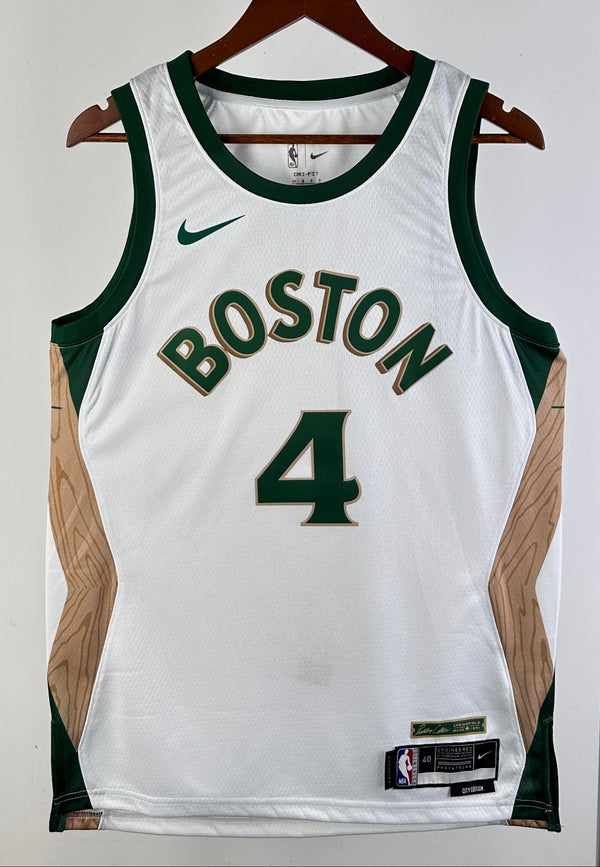 Boston Celtics — Jrue Holiday #4 City Edition Jersey (White/Green/Wood)