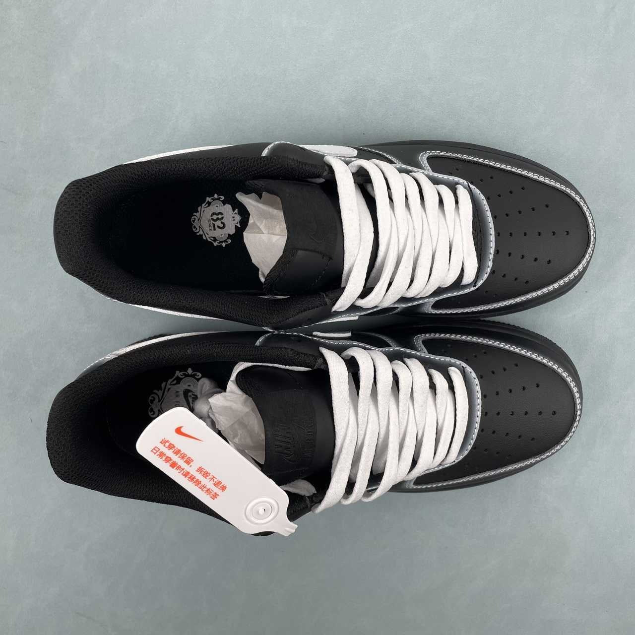 Air Force 1 – Design-Inspired "Ghost Stitch" Black/White Fantasy Build AF1-029