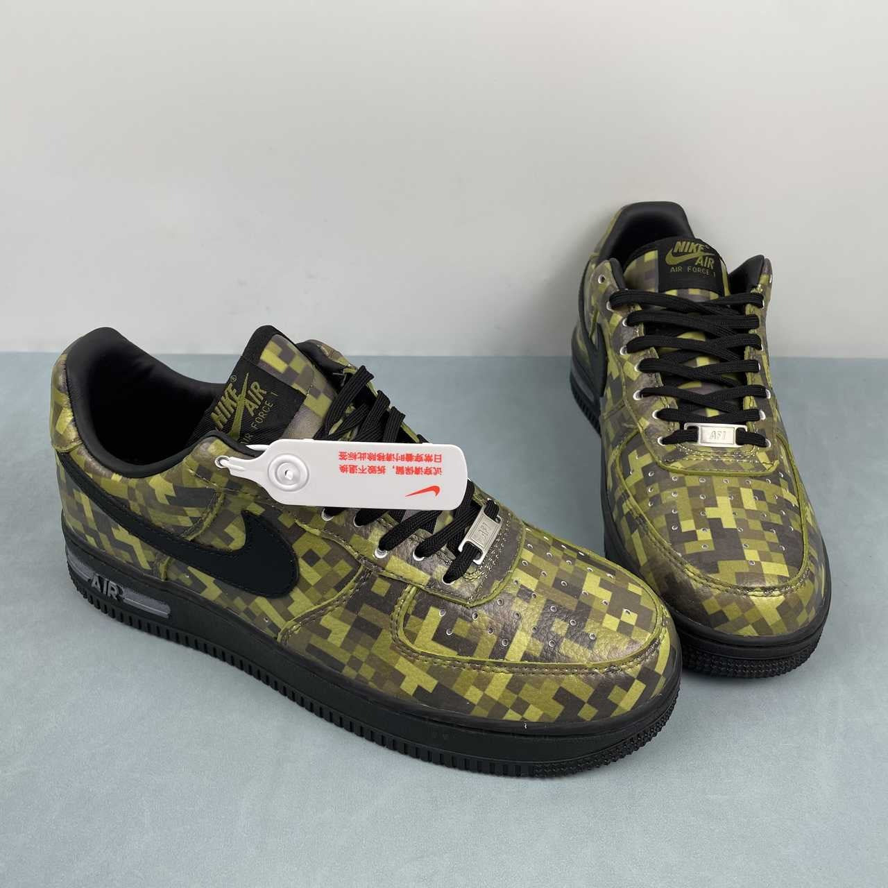 Nike Air Force 1 – Design-Inspired "Minecraft – Digital Camo" Fantasy Build AF1-024