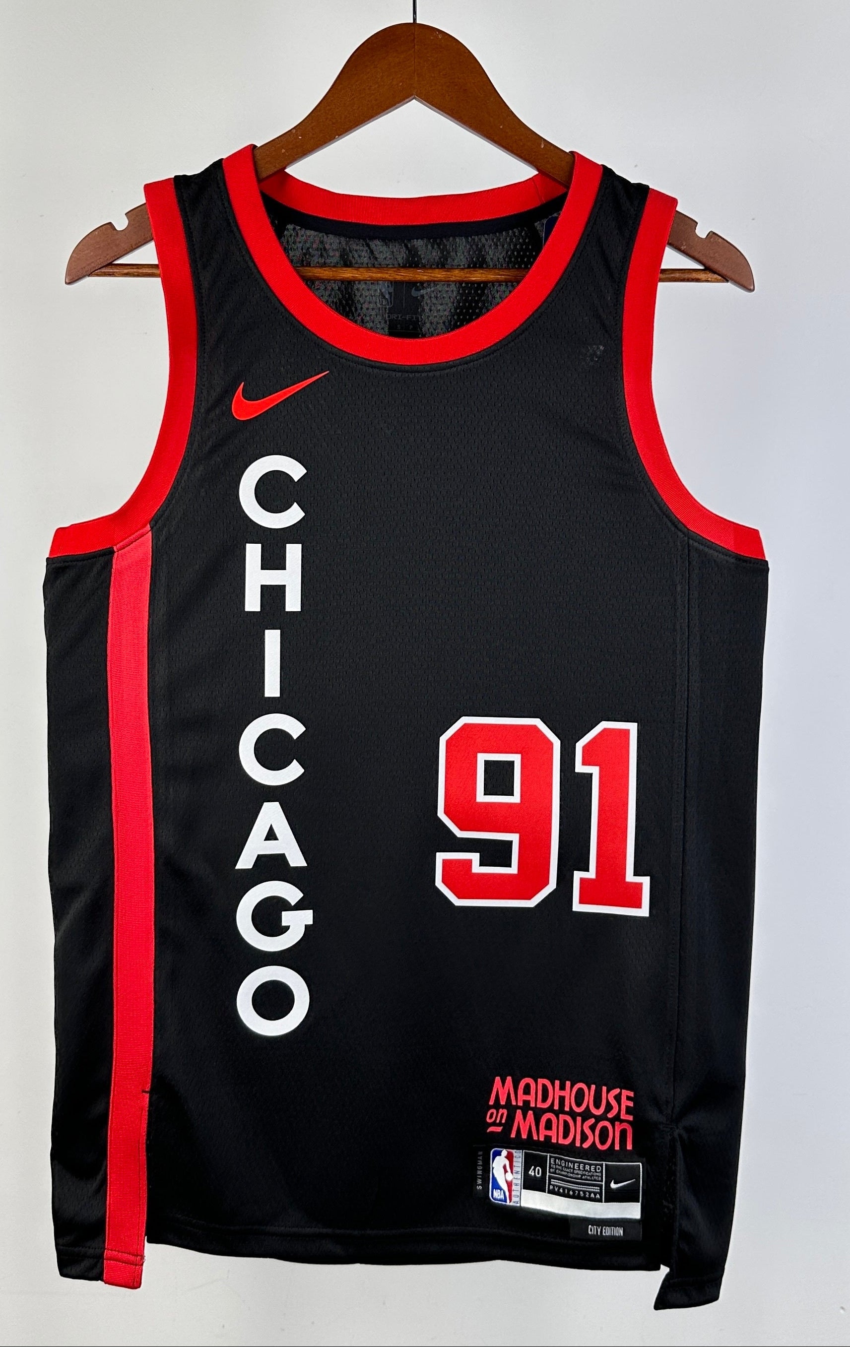 Chicago Bulls — Dennis Rodman #91 City Edition Jersey (Black)