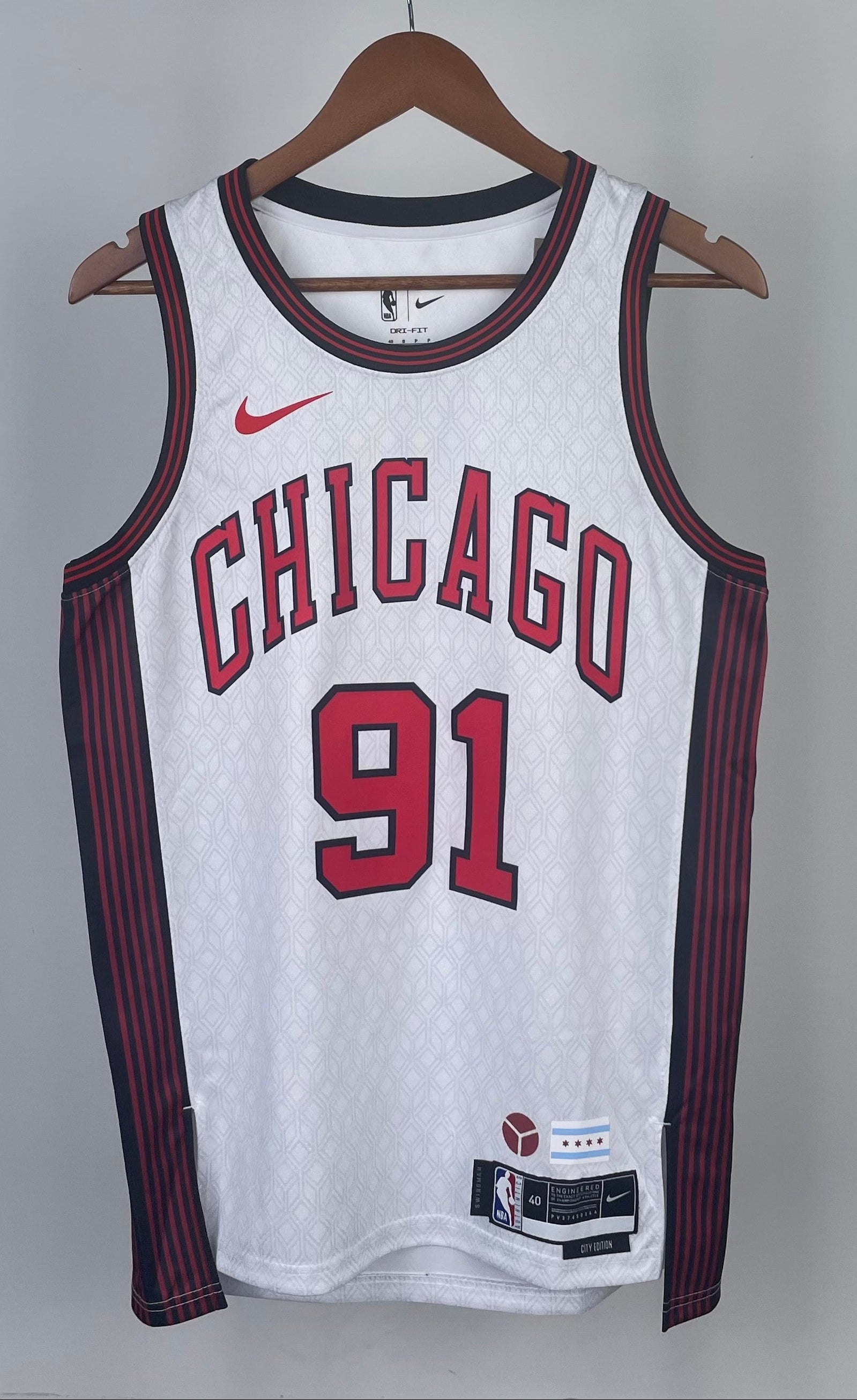 Chicago Bulls — Dennis Rodman #91 City Edition Jersey (White)
