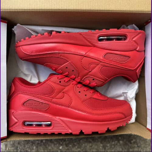 Air Max 90 Design-Inspired - "Varsity Red" "Red" Custom Tribute - AM90-VARRED-003 - Sole Revival and Redemption LLC
