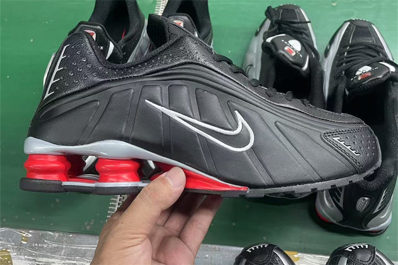 Nike Shox R4 – Design-Inspired "Black Silver Red" Custom Tribute Build SX-013