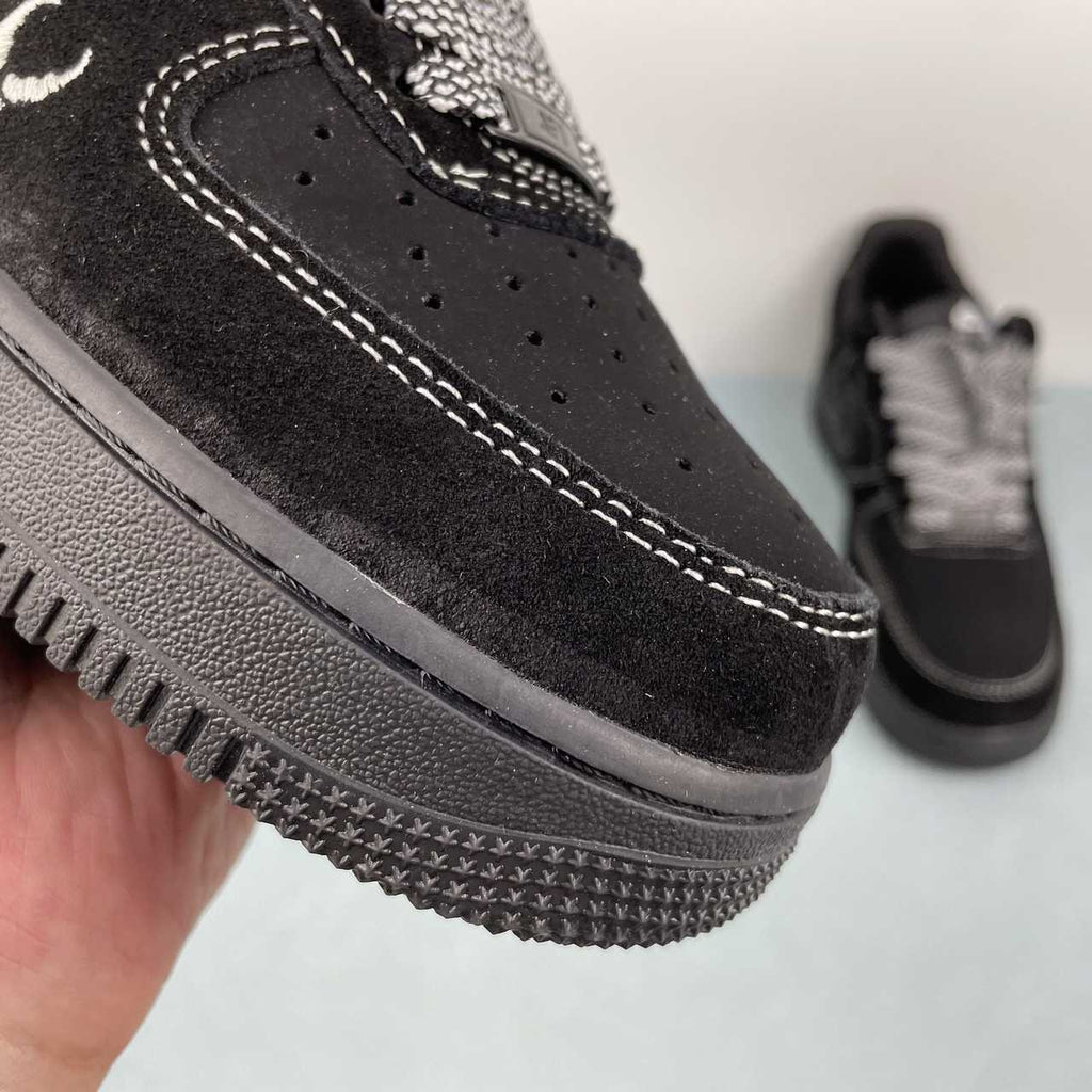 Air Force 1 – Design-Inspired "Venoms" Black Suede Fantasy Build AF1-034
