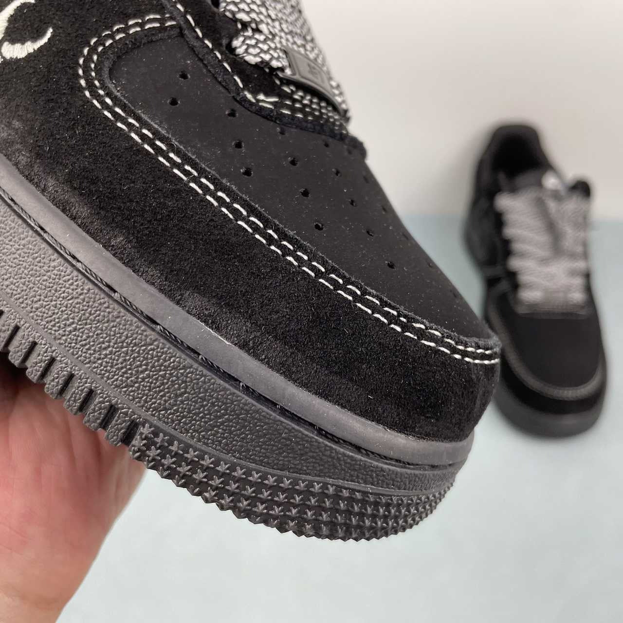 Air Force 1 – Design-Inspired "Venoms" Black Suede Fantasy Build AF1-034