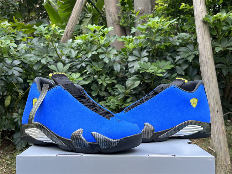 Jordan 14 Blue Ferrari Design-Inspired - Heel View