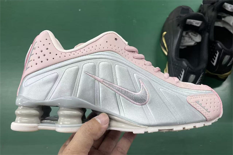 Nike Shox R4 – Design-Inspired "Pink Silver" Custom Tribute Build SX-012
