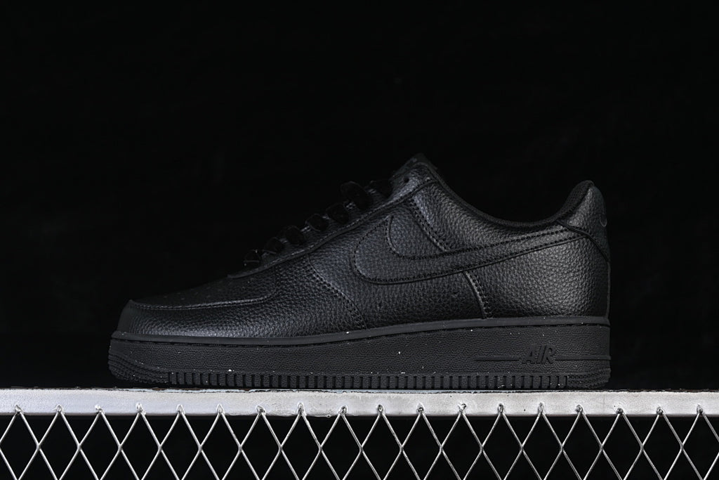 Nike Air Force 1 “Triple Black Tumbled” — Black — Design‑Inspired - AF1‑004