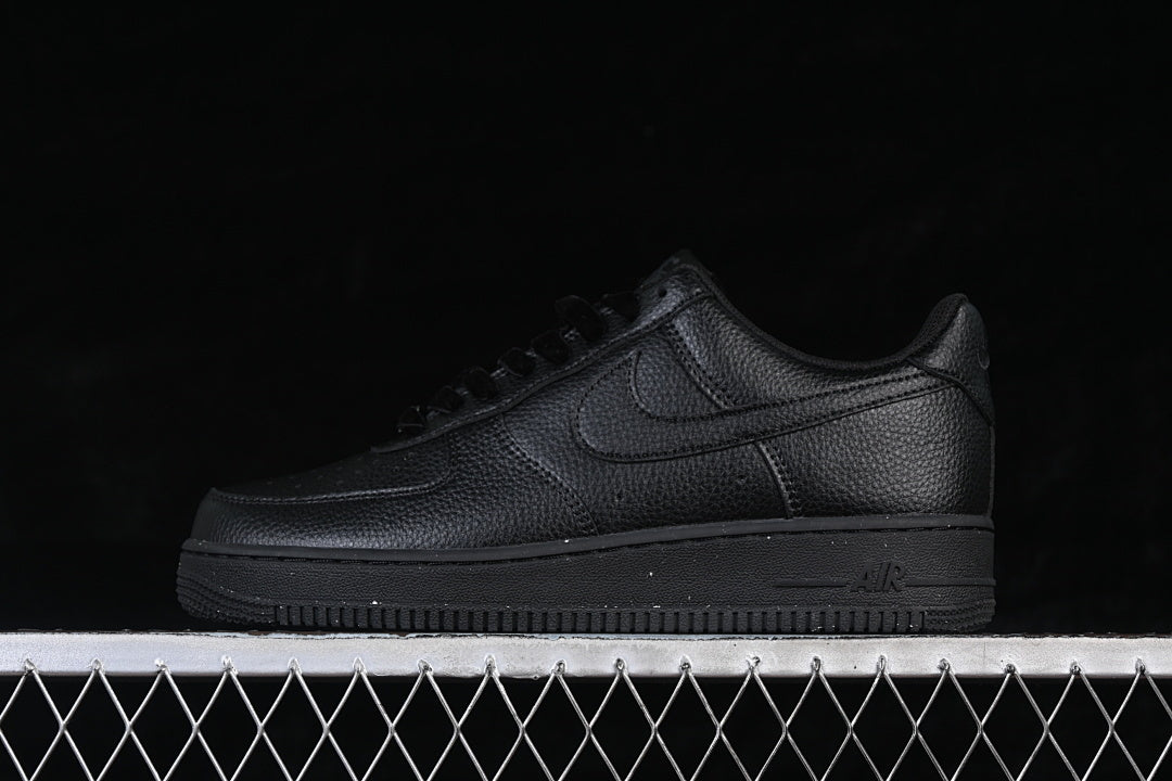 Nike Air Force 1 “Triple Black Tumbled” — Black — Design‑Inspired - AF1‑004